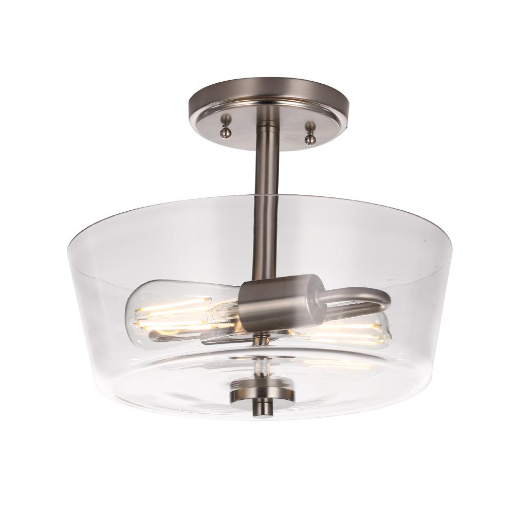 2-Lights Semi-Flush Mount Ceiling Lights, E26 Base, Round, UL Listed for Damp Location, 3 Years Warranty