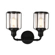 Load image into Gallery viewer, Birdcage Shape Vanity Light Fixture, Matte Black with Clear Glass Shade, E26 Base, For Damp Locations