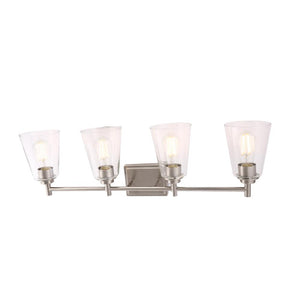 Flared Shape Vanity Lights with Clear Glass Shade, E26 Base, UL Listed for Damp Location, 3 Years Warranty