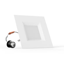 Load image into Gallery viewer, 6-inch Dimmable LED Square Downlight, Recessed Ceiling Light Fixture, 12W, Kitchen Lights