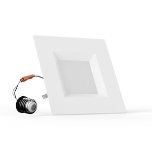 6-inch Dimmable LED Square Downlight, Recessed Ceiling Light Fixture, 12W, Kitchen Lights