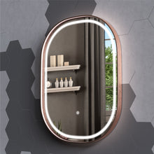 Load image into Gallery viewer, 24 X 36 Inch LED Lighted Bathroom Mirror with Rose Gold Frame, Touch Sensor Switch and CCT Remembrance, Evo Style