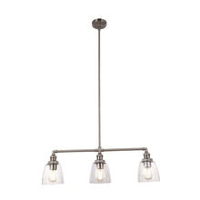 Load image into Gallery viewer, 3-Lights Bell Shape Kitchen Island Pendant Lighting, Clear Glass Shade, E26 Base, UL Listed