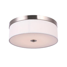 Load image into Gallery viewer, 15&quot; Drum Shape LED Flush Mount Light, 20W, 4000K (Cool White), 2800 lumens Brushed Nickel Finish &amp; Milky White Acrylic Shade, Ceiling Light Fixture