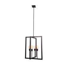 Load image into Gallery viewer, Farmhouse Chandelier, 4-Light Foyer Lighting for Dining Room, E26 Base, Brushed Nickel/Oil Rubbed Bronze Finish