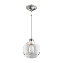 Load image into Gallery viewer, 1-Light Clear Glass Pendant Lighting Fixture with Brushed Nickel Finish, E26 Base, UL Listed for Damp Location