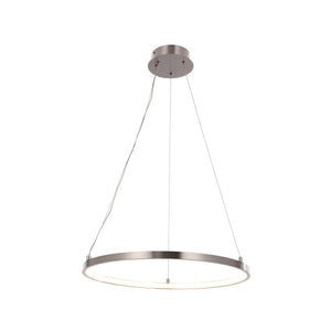 30W Round LED Pendant Light, Brushed Nickel Finish, Dimmable, 3000K (Warm White), 2900 Lumens, ETL Listed