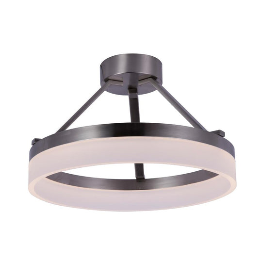 25W LED Ring Semi-Flushmount Light, 3000K (Warm White), Brushed Nickel Finish, 1450 Lumens, Triac Dimmable, ETL Listed