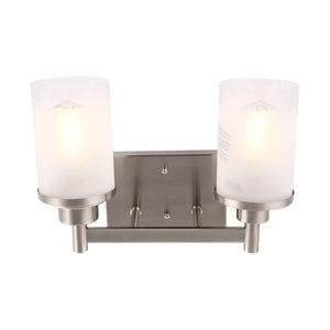 Cylinder Shape Bathroom Vanity Lights with Frosted Glass Shades, E26 Base, UL Listed for Damp Location, 3 Years Warranty
