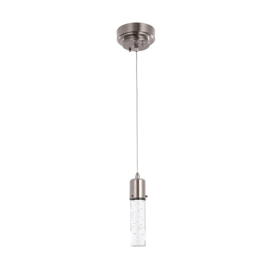 8W Dimmable LED Pendant Ceiling Light, 3000K (Warm White), Seedy Glass Shade, Dimmable, 400 Lumens, ETL Listed
