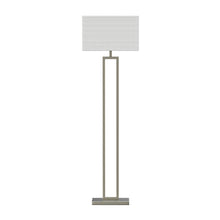 Load image into Gallery viewer, 61&quot; Floor Lamp with Brushed Nickel Finish and Rectangular White Linen Shade, On/Off Switch