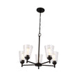Load image into Gallery viewer, Flared Shape Chandelier Lighting Fixture with Clear Glass Shades, E26 Base, UL Listed for Damp Location, 3 Years Warranty
