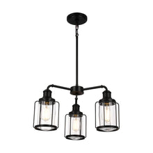 Load image into Gallery viewer, 3-Light Birdcage Chandelier Lighting Fixture, Kitchen Island Light Fixtures, Matte Black Finish, E26 Base, 3 Years Warranty