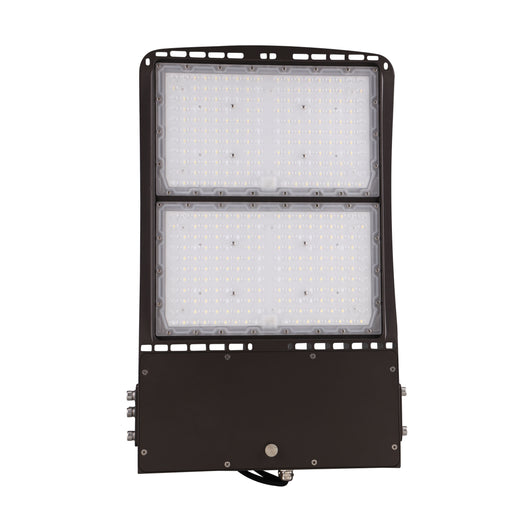LED High Output Flood Light Fixture, 300W/240W/200W Wattage Adjustable, 5700K, IP65 Waterproof, Dimmable, 277V-480V High Voltage, Bronze, Commercial Lighting Garden Yard Park Stadium Arena Lighting Fixture, Gen14B