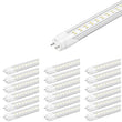 Load image into Gallery viewer, T8 4ft 22W LED Tube, 2-Row LED Tube, 6500K Clear Dual Ended Power