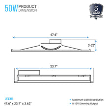 Load image into Gallery viewer, 2x4 LED Troffer Light Fixtures, 50W, 5000K, Dimmable, Recessed Light Fixtures‎ For Offices, Hallways, 2-Pack