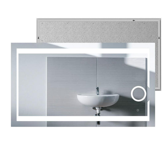 LED Bathroom Mirror with Magnifying Mirror, Defogger and CCT Remembrance, Auspice Style