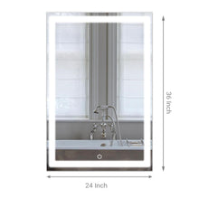 Load image into Gallery viewer, LED Bathroom Lighted Mirror 24&quot; X 36&quot; Lighted Vanity Mirror Includes Defogger, Inner Window Style
