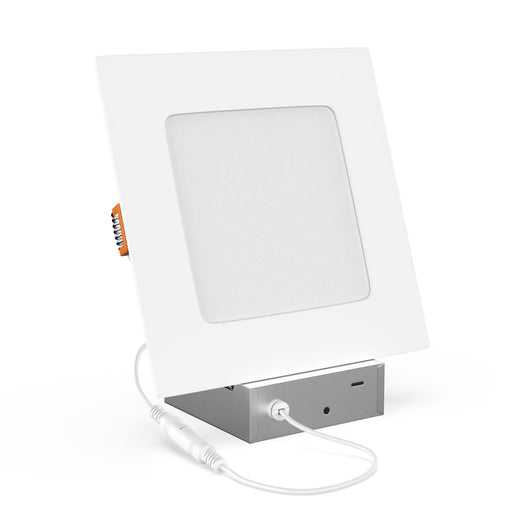 6 inch Square LED Recessed Lighting with Junction Box, 12W, 900LM, Damp Location, ETL, Energy Star Listed, Dimmable LED Downlight