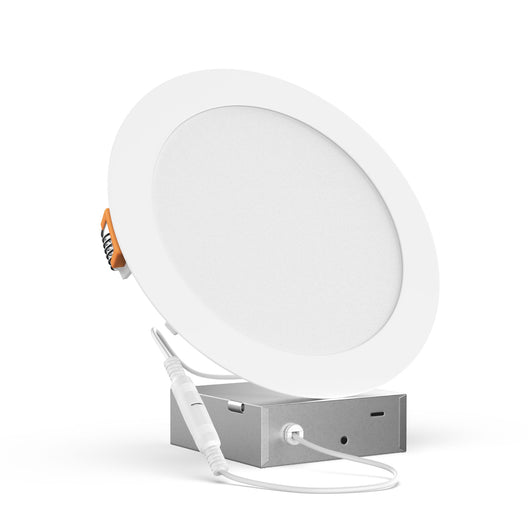 6 in. Ultra-Thin LED Recessed Ceiling Lights with Junction Box, 12W, 900LM, Damp Location, Triac Dimmable LED Downlight, ETL, Energy Star Listed