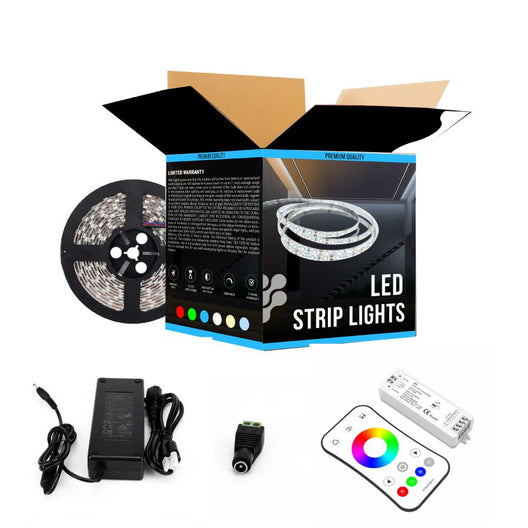 RGBW LED Strip Lights - 12V LED Tape Light w/ White - 366 Lumens/ft. with Power Supply and Controller (KIT)