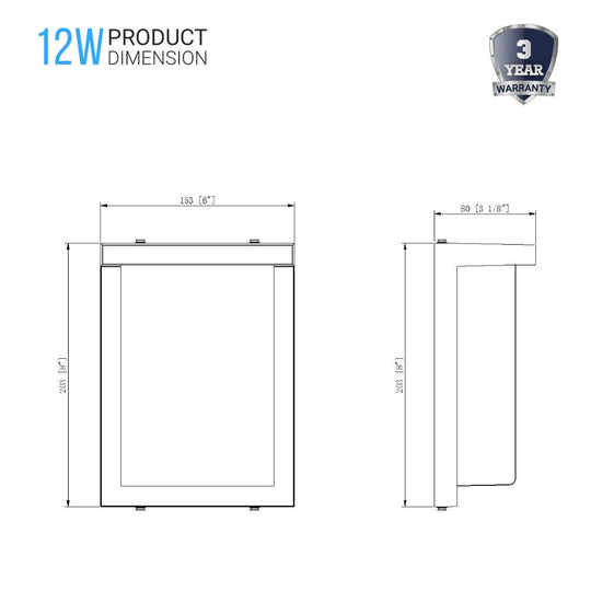 12W LED Outdoor Wall Sconce Light - Oil Rubbed Bronze Finish, 600LM, ETL Listed - Wet Location LED Outdoor Wall Light