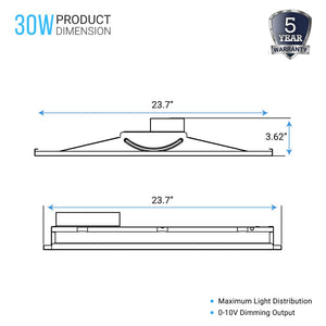 2x2 LED Troffer Light Fixtures, 30W - 5000K, Commercial Grade Recessed Troffer - Dimmable 2-Pack