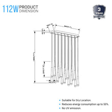 Load image into Gallery viewer, 16-Light Chandelier, Industrial Hanging/ Suspension Light Fixture, 112W, 3000K(warm white), 5600LM, Island Pendant Light, Dimmable