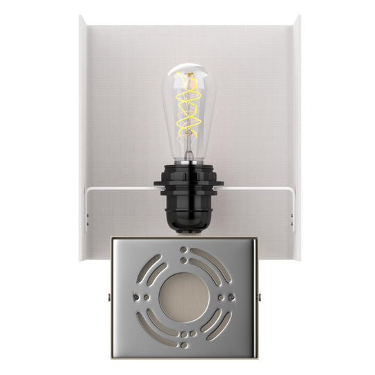 Modern Decorative Wall Sconce Light with 1 USB, 1 Rocker Switch, 1 Power Outlet, Satin Nickel Finish