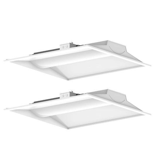 2x2 LED Troffer Light Fixtures, 30W - 5000K, Commercial Grade Recessed Troffer - Dimmable 2-Pack