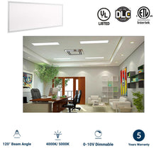 Load image into Gallery viewer, 1x4 LED Flat Panel Light, 40 Watt, 4000K, 4200 Lumens, Dimmable and UL, DLC Listed, Commercial and Residential Drop Ceiling Fixture