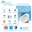 Load image into Gallery viewer, 8-inch LED Dimmable Downlight, 30W, w/ Junction Box, Recessed Ceiling Light Fixture, Commercial Downlights