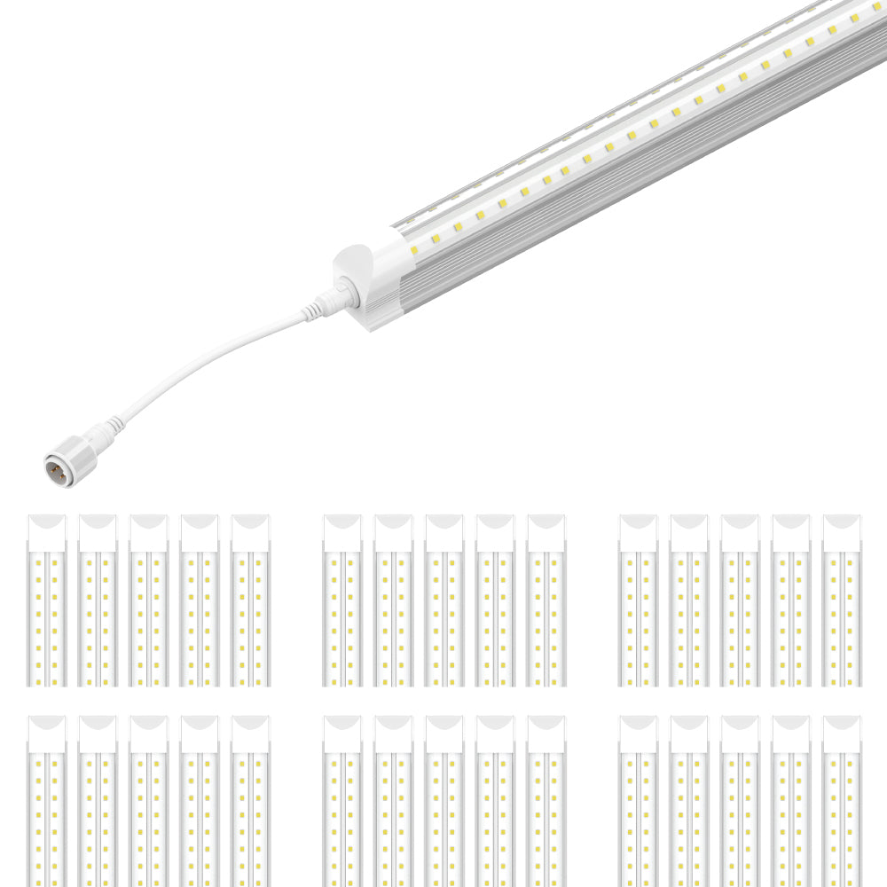 T8 5ft LED Freezer/Cooler Tube Light, V Shape, 36W 5000K, Clear, Refrigerator LED Light - Walk-in Cooler Light