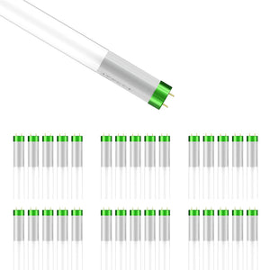 T8 4ft LED Glass Tubes ; 18W 4000K; Single Ended Power ; Frosted