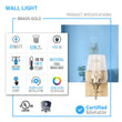 Load image into Gallery viewer, Clear Glass Shade Vanity Lights Fixture, Bell Shape with Brass Gold Finish, E26 Base, UL Listed for Damp Location, 3 Years Warranty