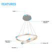 Load image into Gallery viewer, 2-Ring, Circular LED Chandelier, 60W, 3000K, 2800LM, Dimmable, 3 Years Warranty