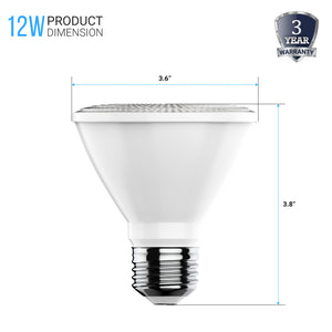 LED Bulb - PAR30 Short Neck - 3000K - Warm White -12 Watt - 75 Watt Equivalent High CRI 90+