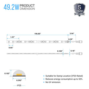 Tunable White LED Strip Light/Tape Light - High-CRI - 12V - IP20 - 378 Lumens/ft with Power Supply and Controller (KIT)