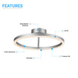 Load image into Gallery viewer, Ceiling Lamp - Circle Shade Led Round Shade Ceiling Lights for Bedroom Hallway -  31W - 3000K - 1285LM - Simple Close to Ceiling Fixtures - Dimmable - Aluminum Body Finish