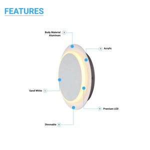 Unique Circular Wall Sconce, 11W, 3000K, Diameter 9.9 inch, Modern Round Lamp