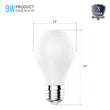 Load image into Gallery viewer, LED A19 - 9 Watt - 800lm Non-Dimmable - 5000K - Day Light White