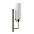 Load image into Gallery viewer, 1-Light Wall Sconce Lighting Fixture, Brushed Nickel with Opal Glass Shade, Cylinder Shape