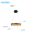 Load image into Gallery viewer, Round Chandelier, Matte Black + Wood Finish, 33W, 3000K (Warm White), 961 Lumens, Dimmable Pendant