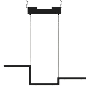 1-Lights - Modern Linear Chandelier Light - 16W - 3000K - 800LM - Suspension Fixture - Matte black Body Finish - Dimmable - 31.5''×1.3''×71'' (Dimension)