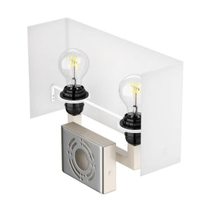 Modern Decorative Wall Sconce Light with 2 USB, 2 Rocker Switch, 1 Power Outlet, Satin Nickel Finish