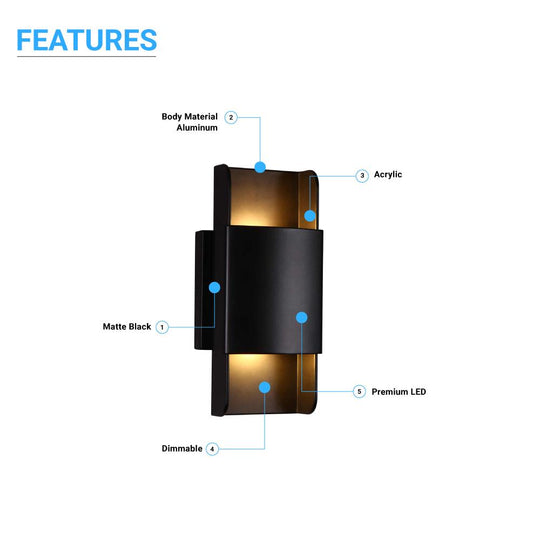 Indoor Wall Sconces, 11W, 3000K (Warm White), CRI: 80+, Dimmable. Living Room Wall Lighting