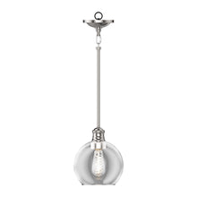 Load image into Gallery viewer, 1-Light Clear Glass Pendant Lighting Fixture with Brushed Nickel Finish, E26 Base, UL Listed for Damp Location