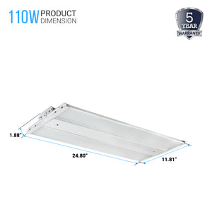 2FT LED Linear High Bay Light, 165W, 5700K, 2500LM, 120-277VAC, Linear Hanging Light For Warehouse, Factory, and Workshop