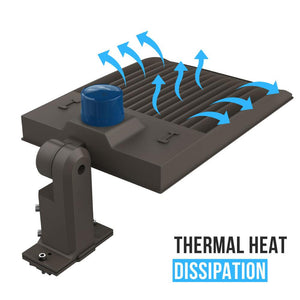 LED Parking Lot Lights With Photocell, 300W, 4000K, Universal Mount, Bronze, AC100-277V, LED Shoebox Area Light
