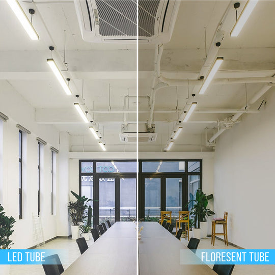 Hybrid T8 4ft LED Tube Glass 18W 2400 Lumens 5000K Clear (Check Compatibility List; Not Compatible with all ballasts)
